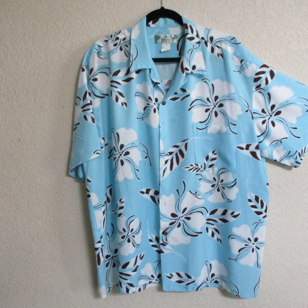 TWO PALMS TRUE HAWAIIAN BUTTON DOWN SHIRT Size 2XL